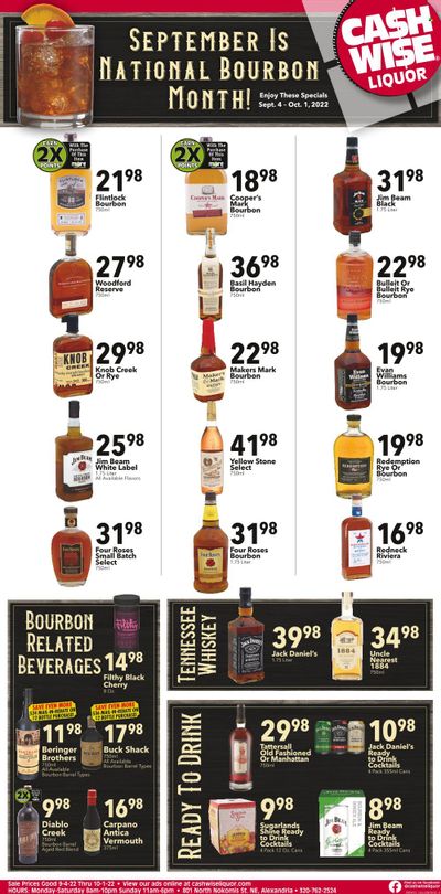 Cash Wise Liquor Only (MN) Weekly Ad Flyer Specials September 4 to October 1, 2022 Cash Wise Liquor Only (MN) Weekly Ad Flyer Specials September 4 to October 1, 2022