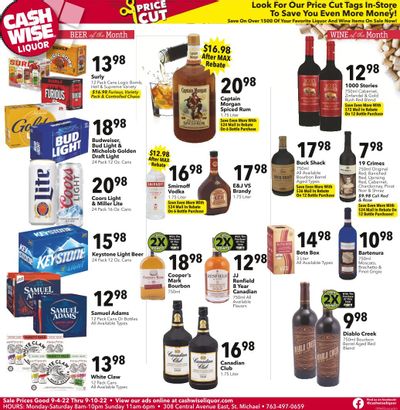 Cash Wise Liquor Only (MN) Weekly Ad Flyer Specials September 4 to September 10, 2022