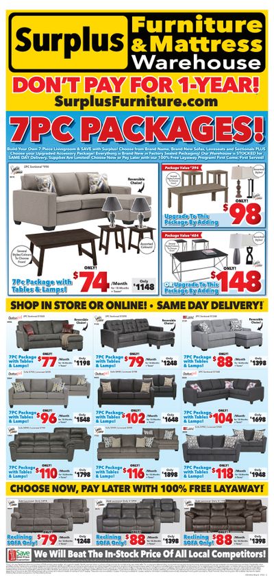 Surplus Furniture & Mattress Warehouse (Brandon) Flyer September 5 to 18