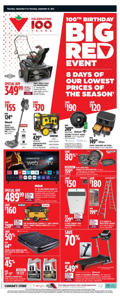 Canadian Tire Big Red Event Flyer September 8 to 15