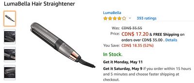 Amazon Canada Deals: Save 52% on LumaBella Hair Straightener + 29% on Fairywill Sonic Powered Electric Toothbrush