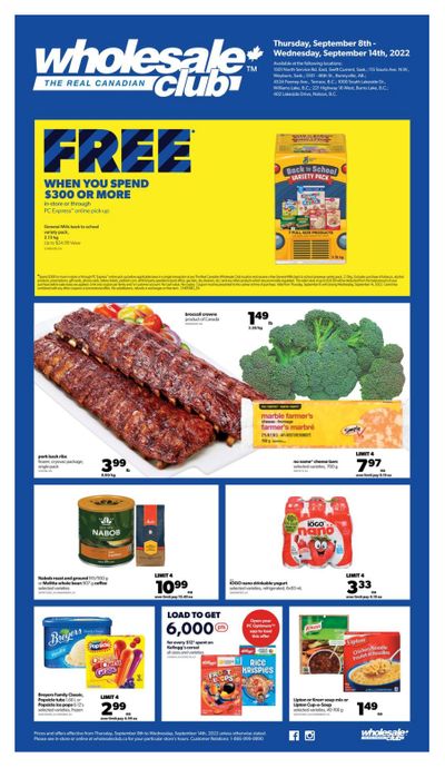 Real Canadian Wholesale Club Flyer September 8 to 14