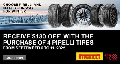 Costco Canada Tire Deals: Save $130 off with the Purchase of 4 Pirelli Tires