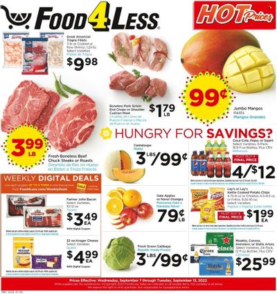 Food 4 Less (CA) Weekly Ad Flyer Specials September 7 to September 13, 2022