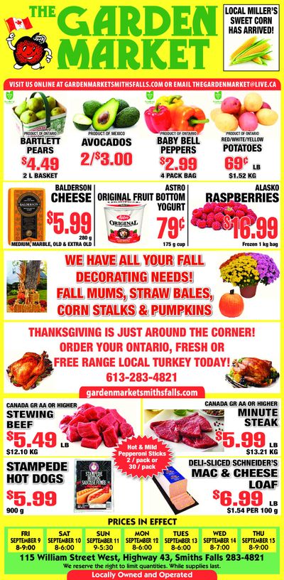 The Garden Market Flyer September 9 to 15