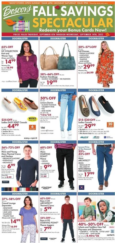 Boscov's (CT, DE, MD, NJ, NY, PA) Weekly Ad Flyer Specials September 8 to September 14, 2022