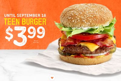A&W Canada Promotions: Enjoy Teen Burger for $3.99
