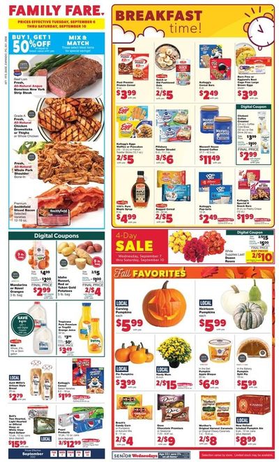 Family Fare (MI) Weekly Ad Flyer Specials September 6 to September 10, 2022