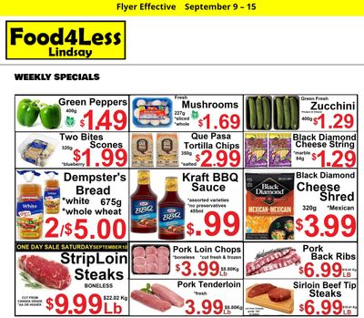 Food 4 Less (Lindsay) Flyer September 9 to 15