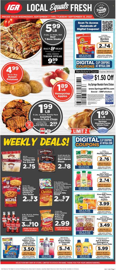 IGA (VA) Weekly Ad Flyer Specials September 7 to September 13, 2022