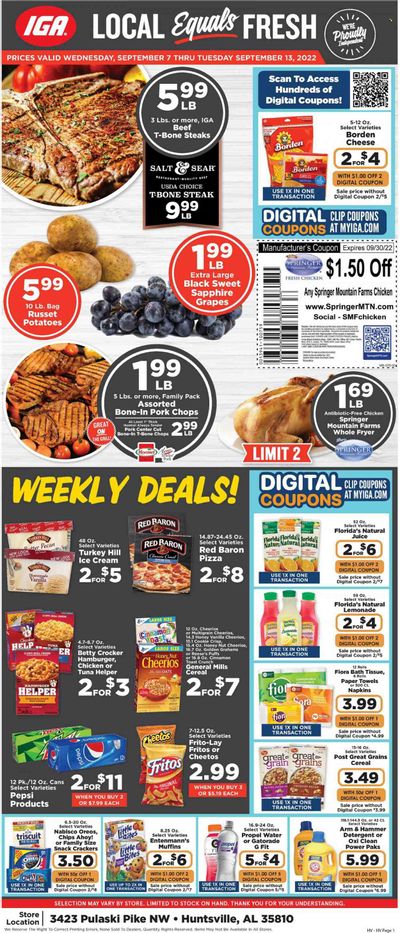IGA (AL) Weekly Ad Flyer Specials September 7 to September 13, 2022