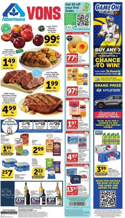 Vons (CA) Weekly Ad Flyer Specials September 7 to September 13, 2022
