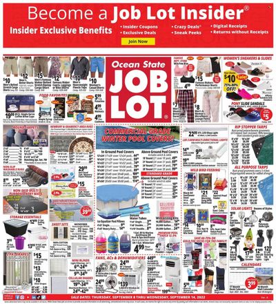 Ocean State Job Lot (CT, MA, ME, NH, NJ, NY, RI, VT) Weekly Ad Flyer Specials September 8 to September 14, 2022