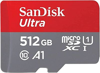 SanDisk 512GB Ultra microSDXC UHS-I Memory Card with Adapter - 120MB/s, C10, U1, Full HD, A1, Micro SD Card - SDSQUA4-512G-GN6MA $70.42 (Reg $74.99)