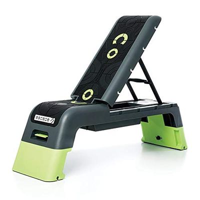Escape Fitness Multi Purpose Fitness Station Deck for Step, Weight Training, Bootcamps, and More with Backrest and Storage Bin, Black $179.99 (Reg $240.99)