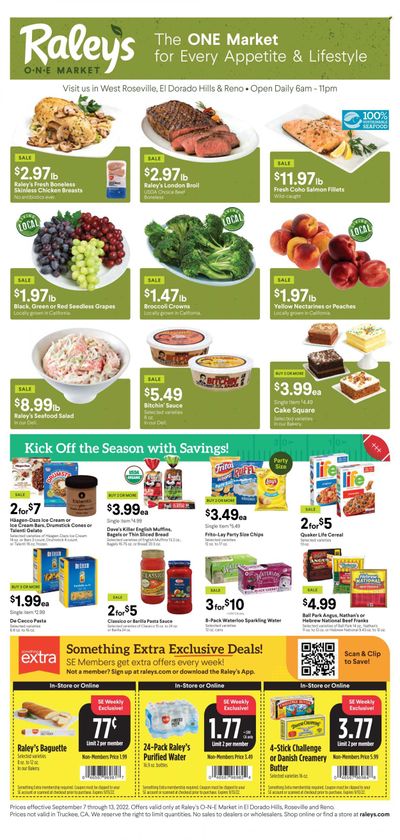 Raley's (CA, NV) Weekly Ad Flyer Specials September 7 to September 13, 2022
