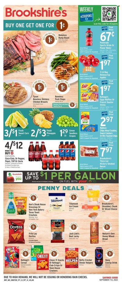 Brookshires (AR, LA, TX) Weekly Ad Flyer Specials September 7 to September 13, 2022