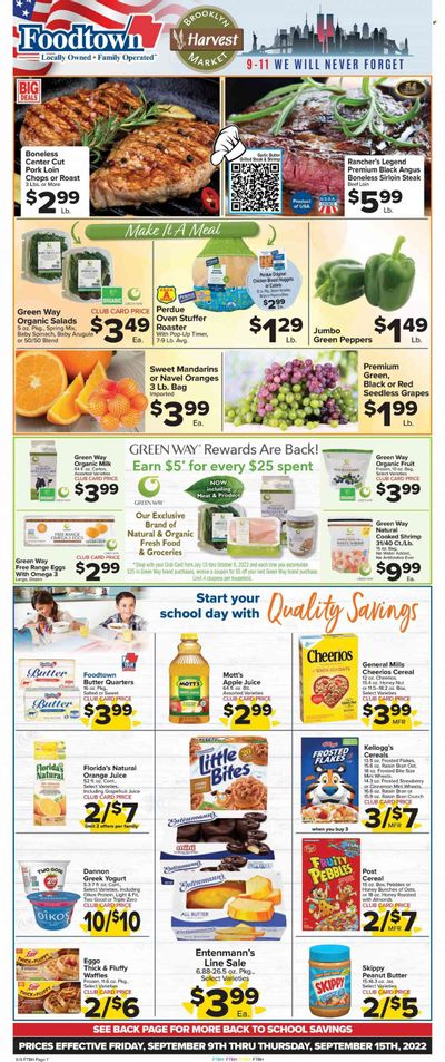 Foodtown (NJ, NY, PA) Weekly Ad Flyer Specials September 9 to September 15, 2022