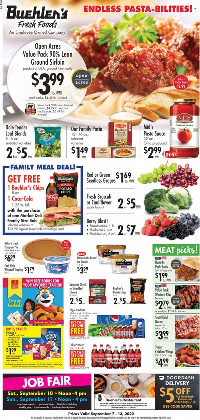Buehler's (OH) Weekly Ad Flyer Specials September 7 to September 13, 2022