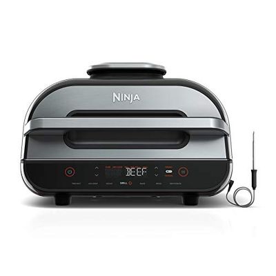 Ninja FG551 Foodi Smart XL 6-in-1 Indoor Grill with Air Fry, Roast, Bake, Broil & Dehydrate, Smart Thermometer, Black/Silver $199.99 (Reg $239.99)