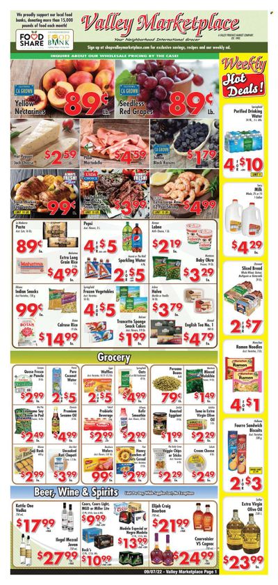 Valley Marketplace (CA) Weekly Ad Flyer Specials September 7 to September 13, 2022