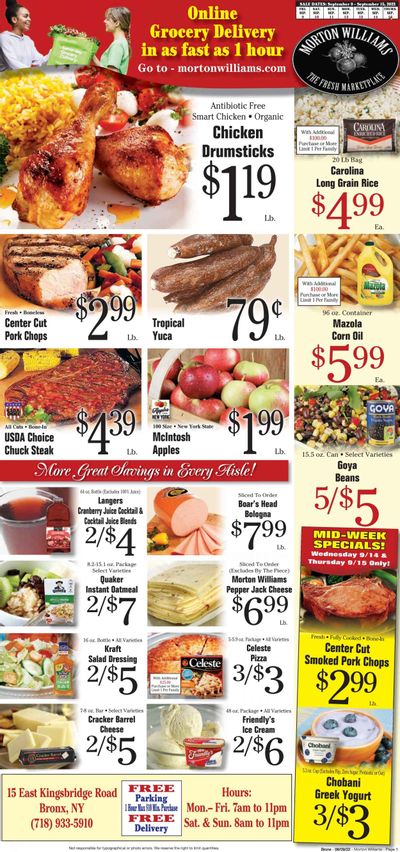 Morton Williams (NY) Weekly Ad Flyer Specials September 9 to September 15, 2022
