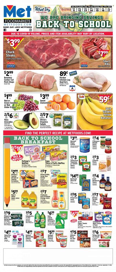 Met Foodmarkets Weekly Ad Flyer Specials September 11 to September 17, 2022