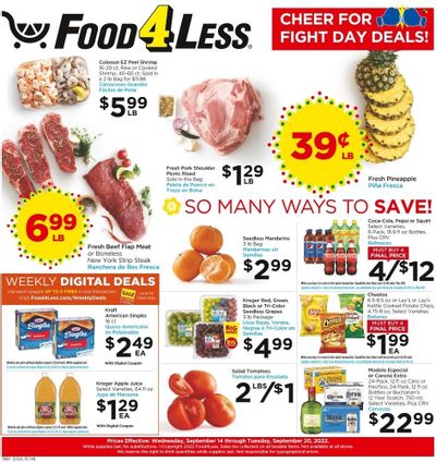 Food 4 Less (CA) Weekly Ad Flyer Specials September 14 to September 20, 2022