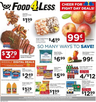 Food 4 Less (IN) Weekly Ad Flyer Specials September 14 to September 20, 2022