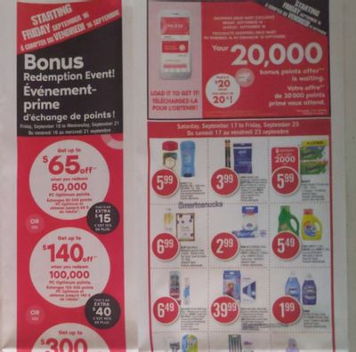 Shoppers Drug Mart Canada Flyer Sneak Peek: Five Day Bonus Redemption Starts September 16th