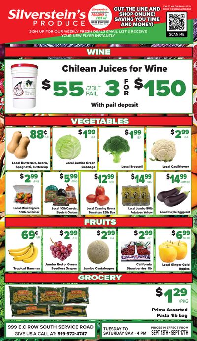 Silverstein's Produce Flyer September 13 to 17