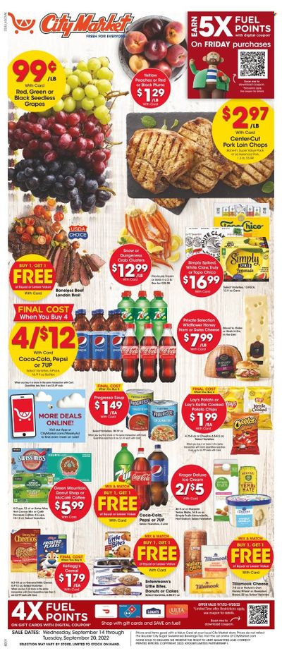 City Market (CO, UT, WY) Weekly Ad Flyer Specials September 14 to September 20, 2022
