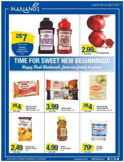 Mariano’s (IL) Weekly Ad Flyer Specials September 14 to September 27, 2022