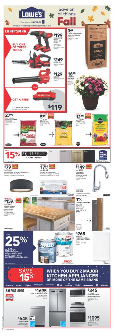 Lowe's (West) Flyer September 15 to 21