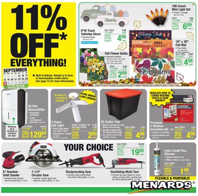 Menards Weekly Ad Flyer Specials September 15 to September 25, 2022