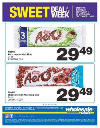 Wholesale Club Sweet Deal of the Week Flyer September 15 to 21