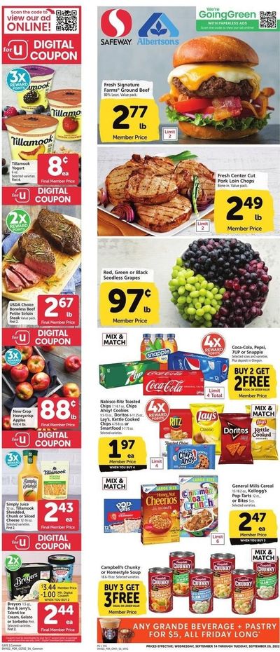 Safeway (OR) Weekly Ad Flyer Specials September 14 to September 20, 2022
