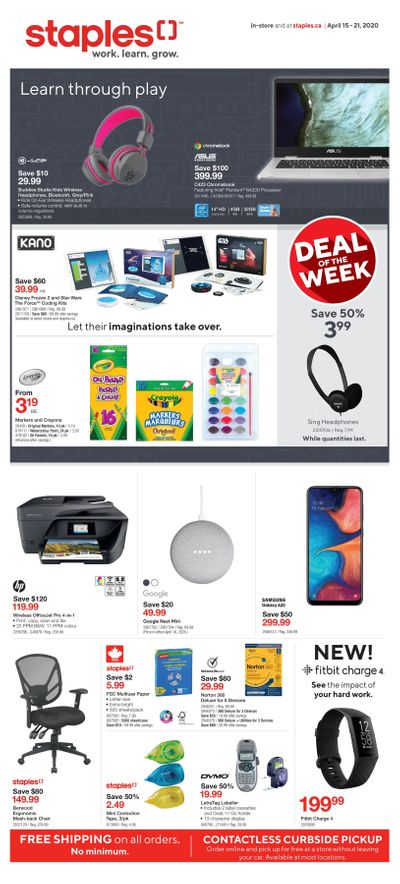 Staples Flyer April 15 to 21