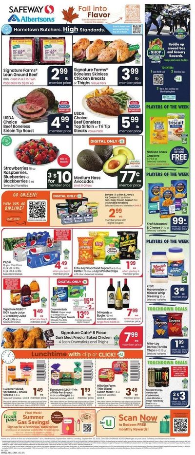 Safeway (WA) Weekly Ad Flyer Specials September 14 to September 20, 2022
