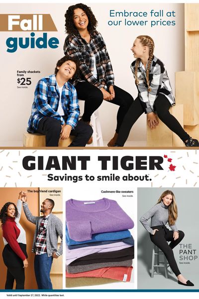 Giant Tiger Fall Guide September 14 to 27