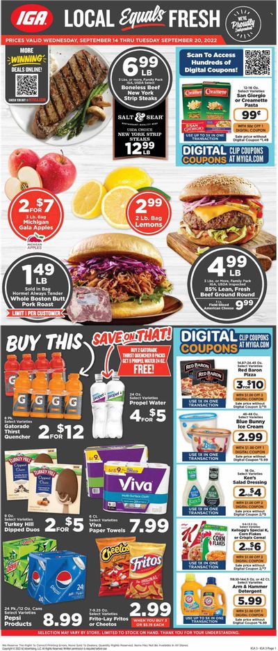 IGA (KY) Weekly Ad Flyer Specials September 14 to September 20, 2022