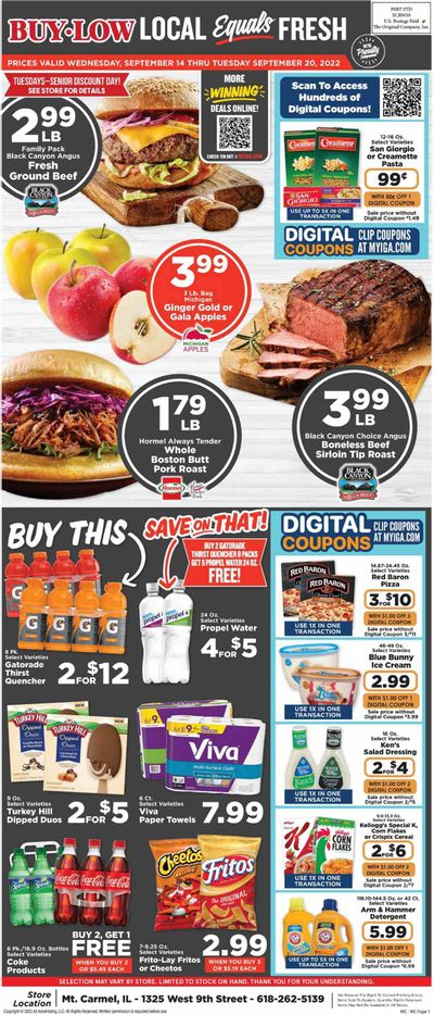 IGA (IL) Weekly Ad Flyer Specials September 14 to September 20, 2022