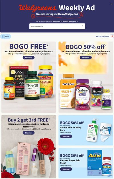 Walgreens Weekly Ad Flyer Specials September 18 to September 24, 2022