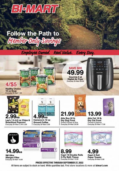 Bi-Mart (ID, OR, WA) Weekly Ad Flyer Specials September 14 to September 27, 2022