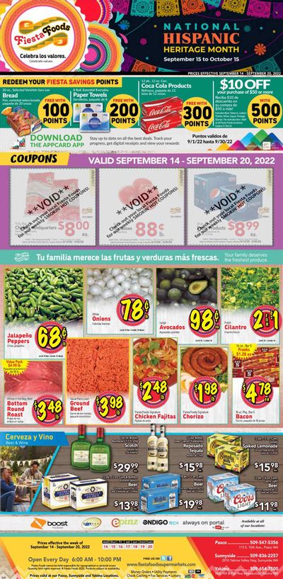 Fiesta Foods SuperMarkets (WA) Weekly Ad Flyer Specials September 14 to September 20, 2022