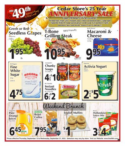 The 49th Parallel Grocery Flyer September 15 to 21
