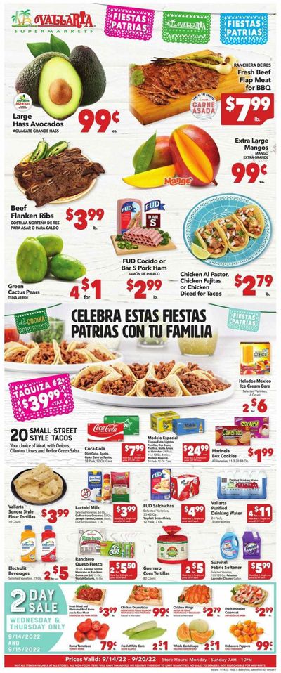 Vallarta (CA) Weekly Ad Flyer Specials September 14 to September 20, 2022