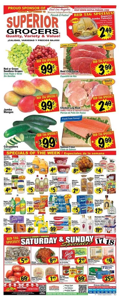 Superior Grocers (CA) Weekly Ad Flyer Specials September 14 to September 20, 2022