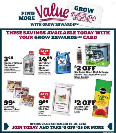 Orscheln Farm and Home (IA, IN, KS, MO, NE, OK) Weekly Ad Flyer Specials September 14 to September 25, 2022