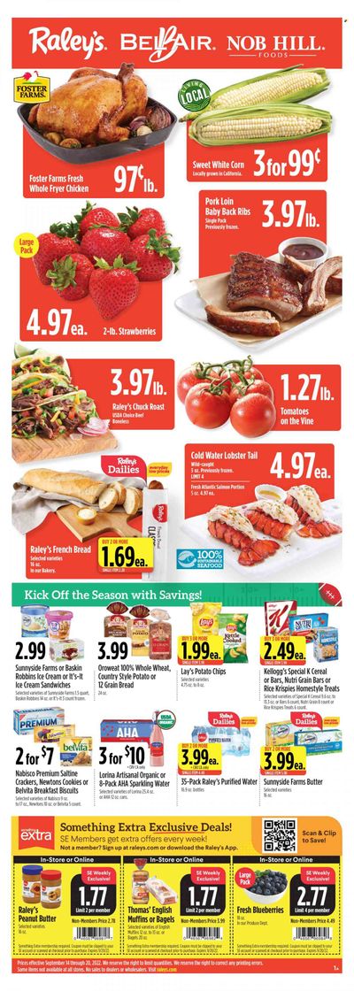 Raley's (CA, NV) Weekly Ad Flyer Specials September 14 to September 20, 2022